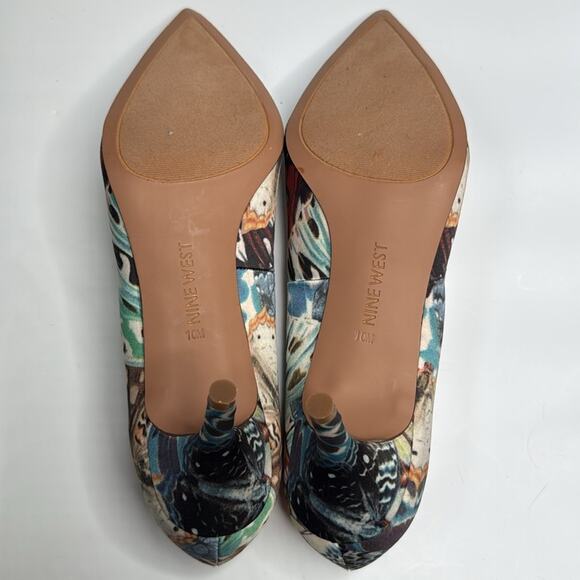 Nine West Butterfly Moth Print Margot Pump Heels New with Tag S-344 Sz 10 - Picture 9 of 9